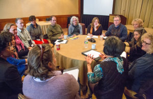 Attendees gathered for job-alike peer sessions and discussions on topics of shared interest.