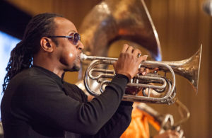 The Artist Showcase featured hip-hop beats by The Stooges Brass Band.