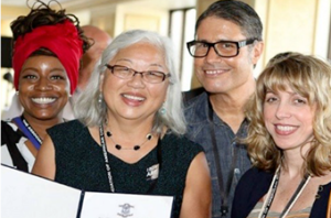 People with different cultures smiling
