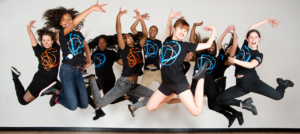 People jumping and smiling