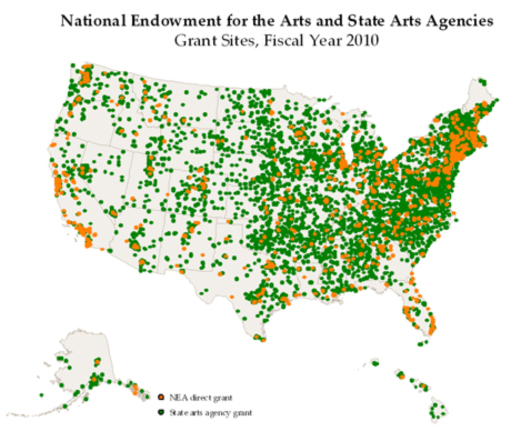 National Endowment for the Arts and State Arts Agencies - Fed State US Map