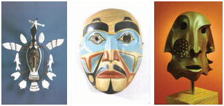 Alaska native masks appear on art trading cards at local libraries