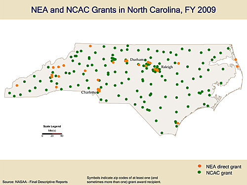 NEA and North Carolina Arts Council Grants in North Carolina