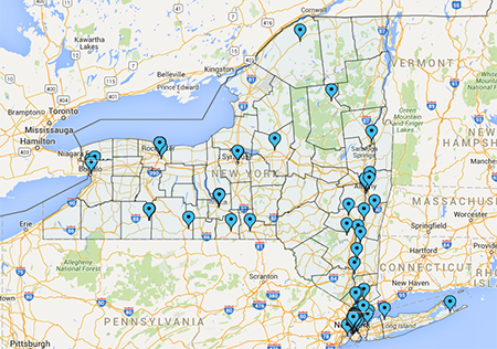 Screenshot of New York Media Arts Map