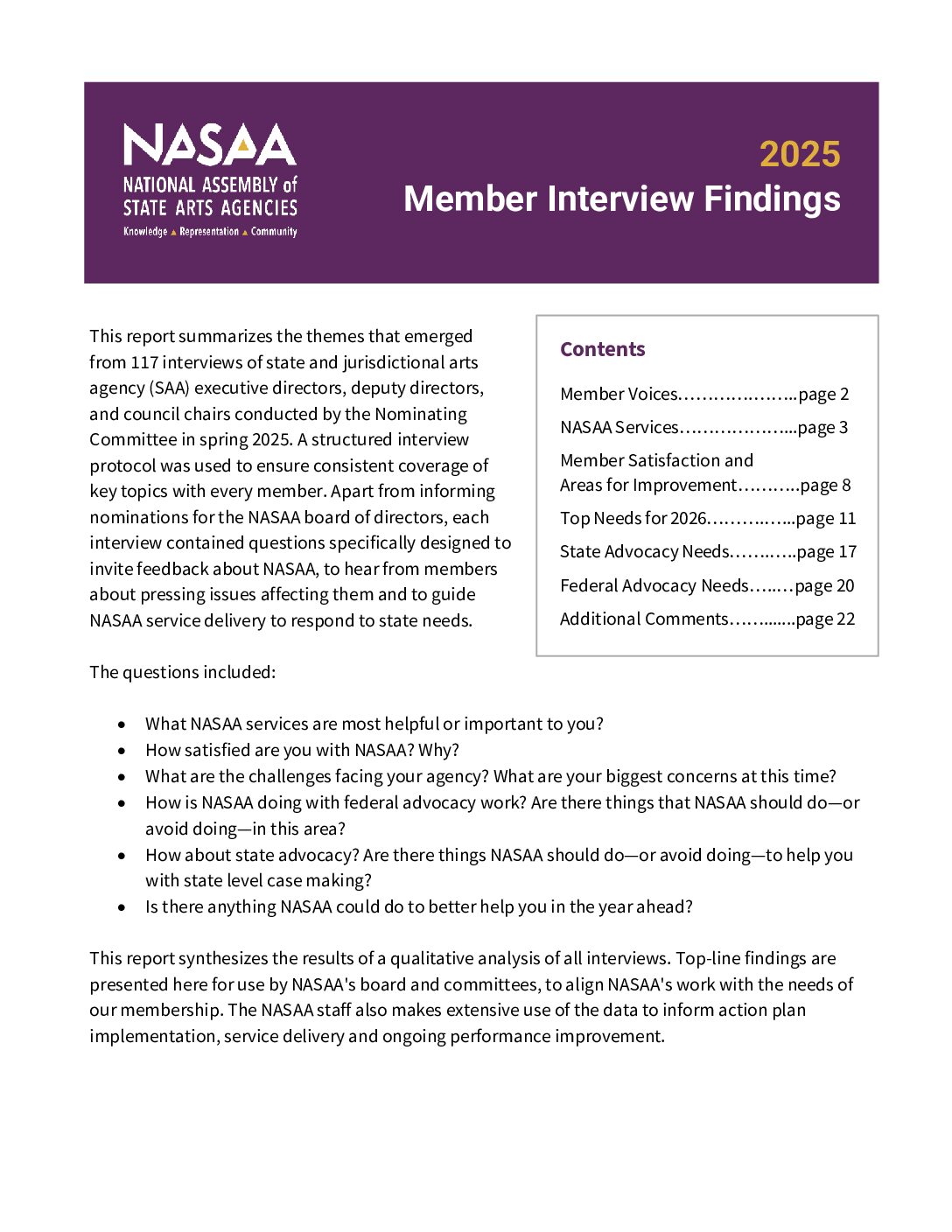 2025 Member Interview Findings Report FINAL