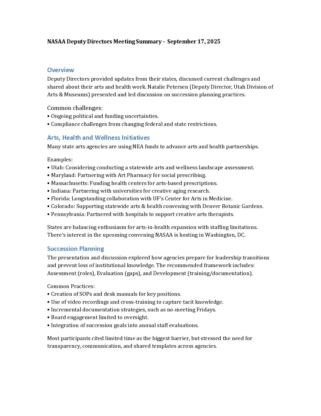 Deputy Directors Peer Group Summary - 9-17-25_rev