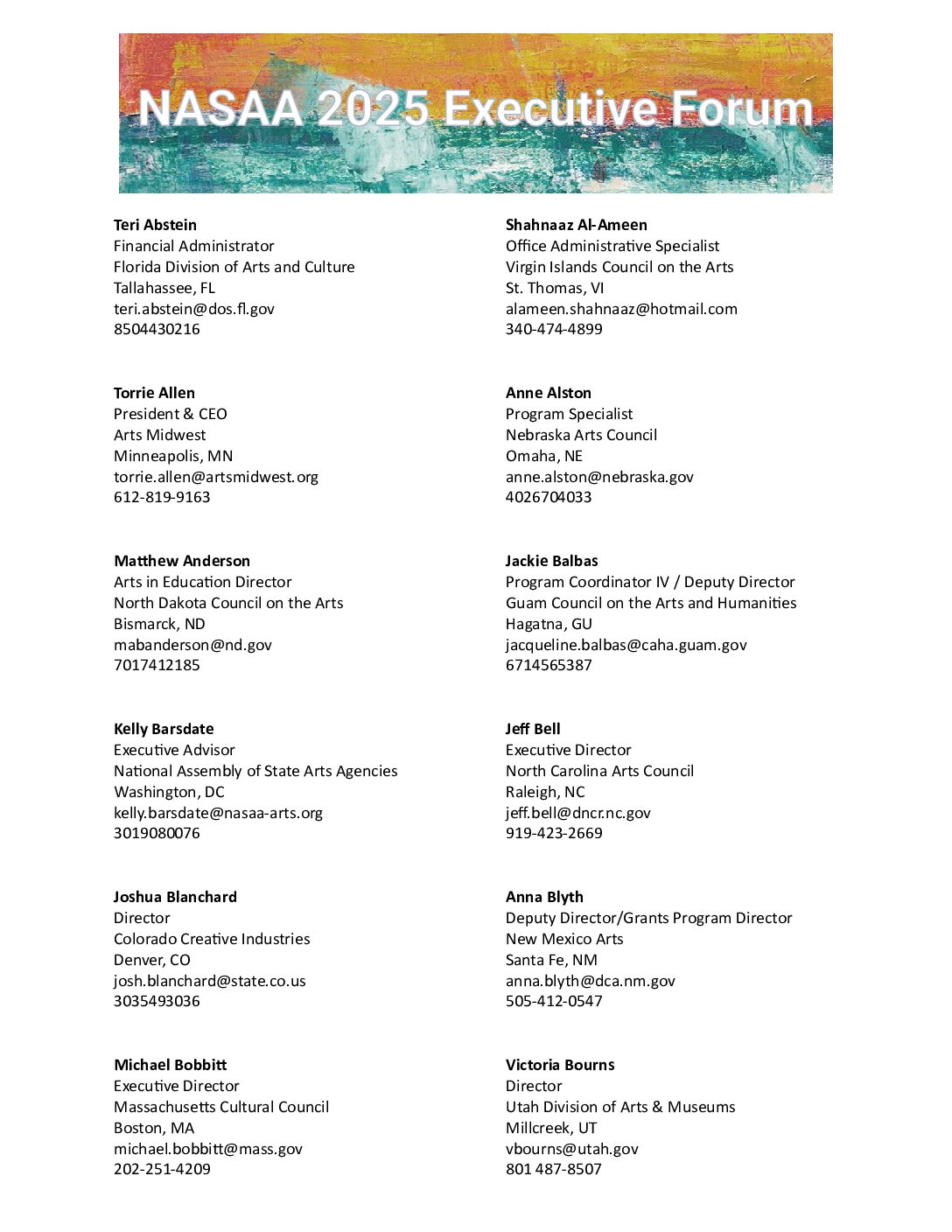 Reg Roster - 2025 Executive Forum (Printable)