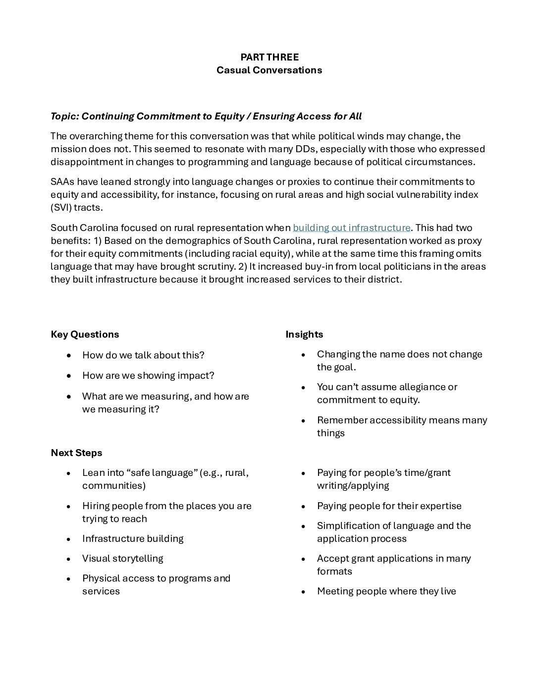 Ensuring Access and Navigating Pressure Points - Group Notes, Photos