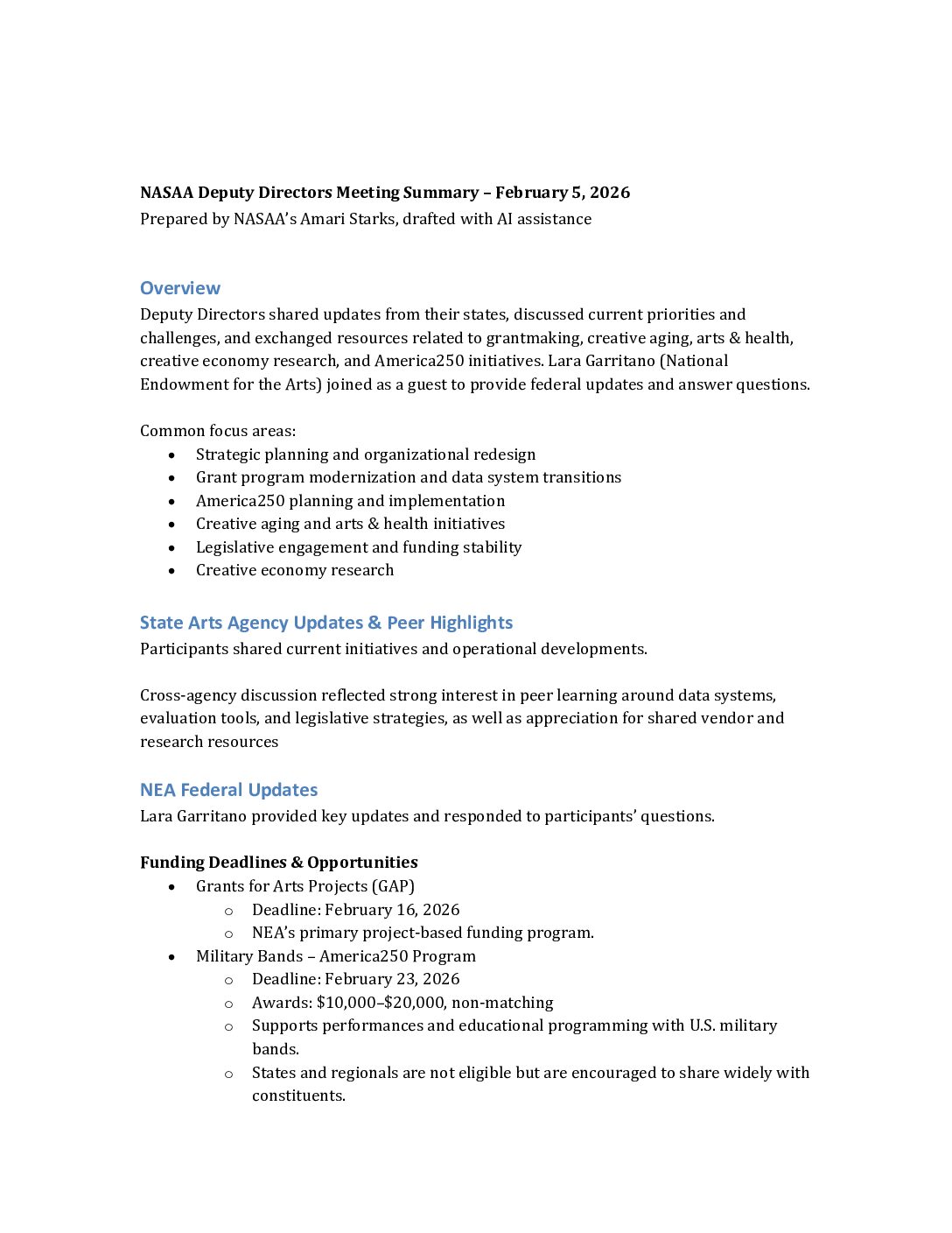 DD Peer Group Meeting AI Summary_2-5-26