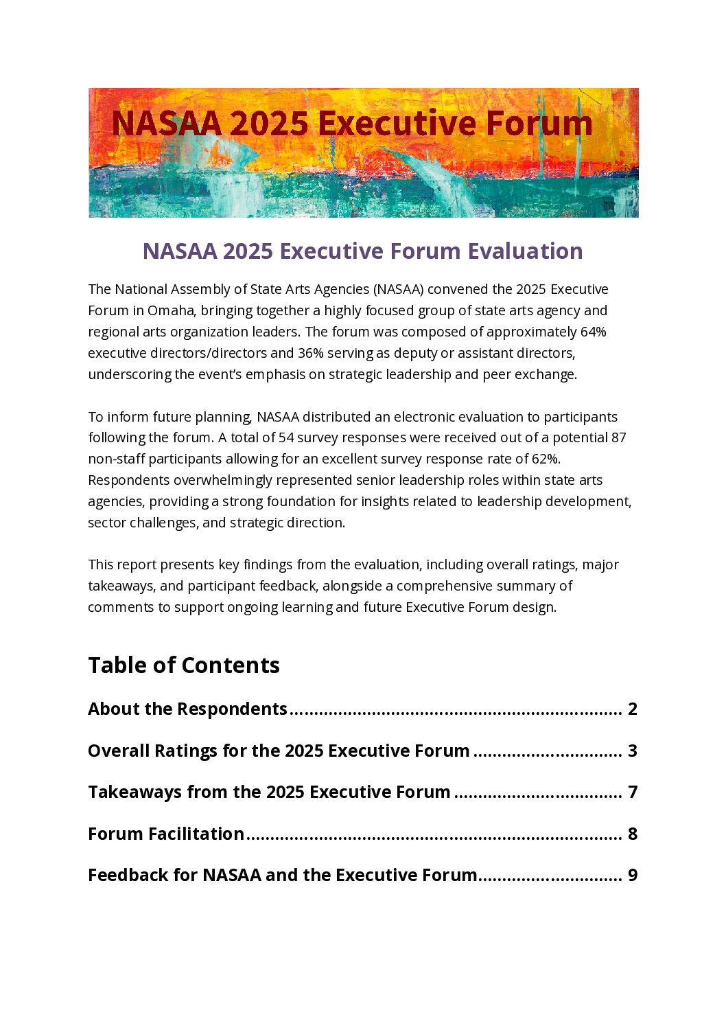 NASAA 2025 Executive Forum Evaluation